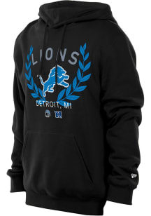 New Era Detroit Lions Mens Black 2025 NFL Draft Long Sleeve Hoodie