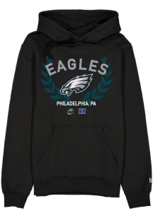 New Era Philadelphia Eagles Mens Black 2025 NFL Draft Long Sleeve Hoodie