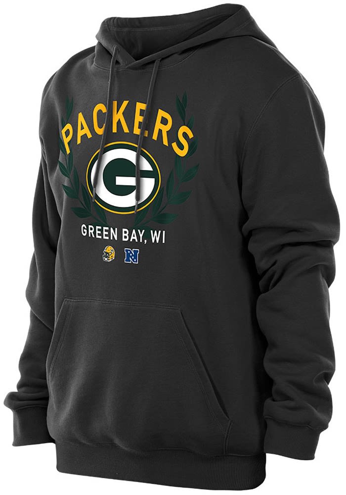 New Era Green Bay Packers Mens BLACK 2025 NFL Draft Hoodie - 590003747