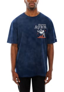 New Era Houston Astros Navy Blue Old School Short Sleeve T Shirt