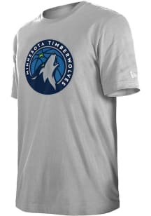 New Era Minnesota Timberwolves Grey Primary Team Logo Short Sleeve T Shirt