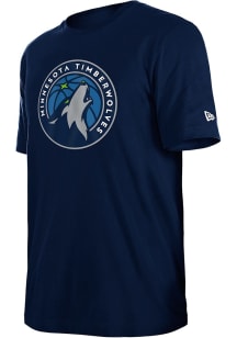 New Era Minnesota Timberwolves Navy Blue Primary Team Logo Short Sleeve T Shirt