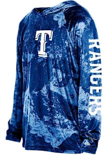New Era Texas Rangers Mens Blue Adventure Long Sleeve Lightweight Hoodie