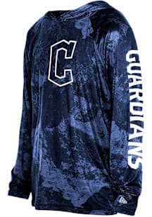 New Era Cleveland Guardians Mens Navy Blue Adventure Long Sleeve Lightweight Hoodie