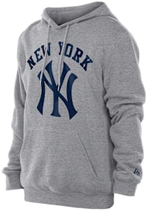 New Era New York Yankees Mens Grey Game Day Long Sleeve Lightweight Hoodie