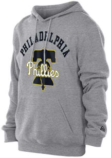 New Era Philadelphia Phillies Mens Grey Game Day Long Sleeve Hoodie