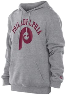 New Era Philadelphia Phillies Mens Grey Game Day Long Sleeve Hoodie