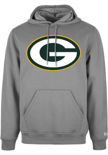 New Era Green Bay Packers Mens Grey Primary Long Sleeve Hoodie