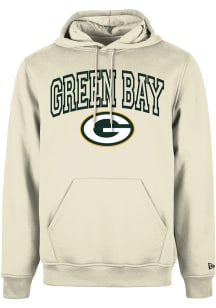 New Era Green Bay Packers Mens Oatmeal Arch Name Long Sleeve Hoodie