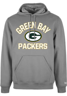 New Era Green Bay Packers Mens Grey Heart And Soul Long Sleeve Hoodie