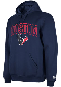 New Era Houston Texans Mens Navy Blue Arch Name Long Sleeve Hoodie