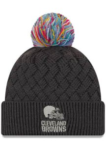 New Era Cleveland Browns Grey 2019 Crucial Catch Cuff Womens Knit Hat