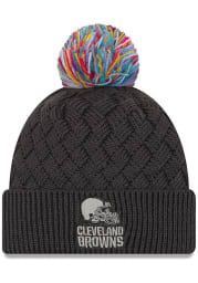 New Era Cleveland Browns Grey 2019 Crucial Catch Cuff Womens Knit Hat