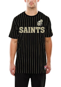 New Era New Orleans Saints Black Throwback Pinstripe Short Sleeve Fashion T Shirt