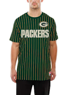 New Era Green Bay Packers Green Throwback Pinstripe Short Sleeve Fashion T Shirt