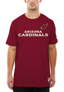 New Era Arizona Cardinals Red Throwback Pinstripe Short Sleeve Fashion T Shirt