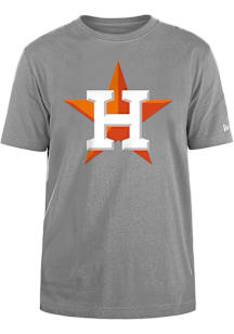 New Era Houston Astros Grey Primary Short Sleeve T Shirt