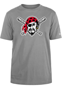 New Era Pittsburgh Pirates Grey Coop Primary Short Sleeve T Shirt