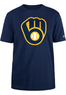 New Era Milwaukee Brewers Navy Blue Primary Short Sleeve T Shirt