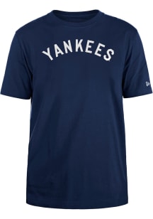 New Era New York Yankees Navy Blue Team Wordmark Short Sleeve T Shirt