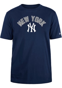 New Era New York Yankees Navy Blue Arch Name Design Short Sleeve T Shirt