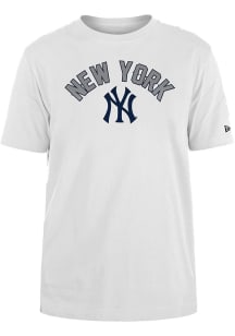 New Era New York Yankees White Arch Name Short Sleeve T Shirt