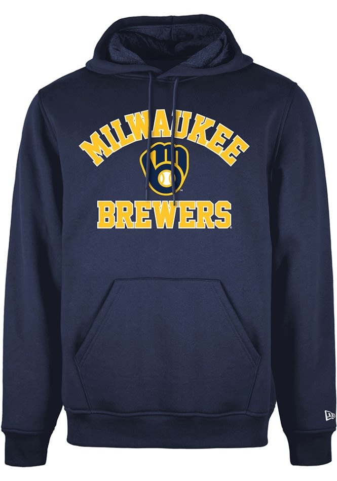 New Era Milwaukee Brewers Mens NAVY Heart And Soul Hoodie - 590004484