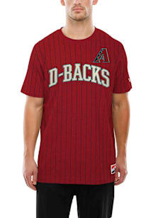 New Era Arizona Diamondbacks Red Throwback Pinstripe Short Sleeve Fashion T Shirt