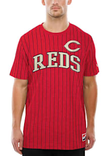 New Era Cincinnati Reds Red Throwback Pinstripe Short Sleeve Fashion T Shirt