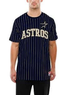 New Era Houston Astros Navy Blue Throwback Pinstripe Short Sleeve Fashion T Shirt