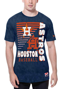 New Era Houston Astros Navy Blue Throwback Mineral Wash Short Sleeve Fashion T Shirt