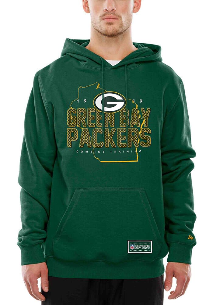 Green Bay Packers Mens New Era GREEN Combine Collection Hood