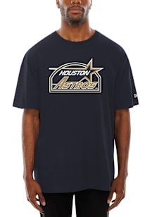 New Era Houston Astros Navy Blue Coop Logo Short Sleeve T Shirt