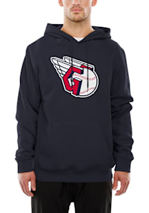 New Era Cleveland Guardians Mens Navy Blue Primary Logo Hood