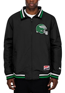 New Era Philadelphia Eagles Mens Black Retro Throwback Collection Medium Weight Jacket