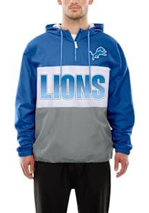 New Era Detroit Lions Mens Blue Leisure Windbreaker Pullover Jackets