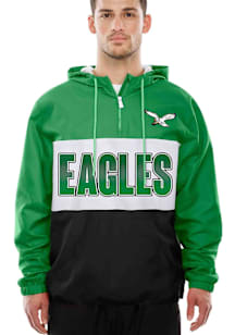 New Era Philadelphia Eagles Mens Kelly Green Retro Leisure Windbreaker Pullover Jackets