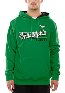 New Era Philadelphia Eagles Mens Kelly Green Retro Throwback Collection Long Sleeve Hoodie