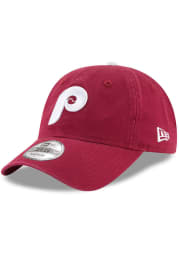 New Era Philadelphia Phillies Mens Maroon Cooperstown NE Core Fit 49FORTY Fitted Hat