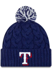 New Era Texas Rangers Blue Cozy Cable Womens Knit Hat