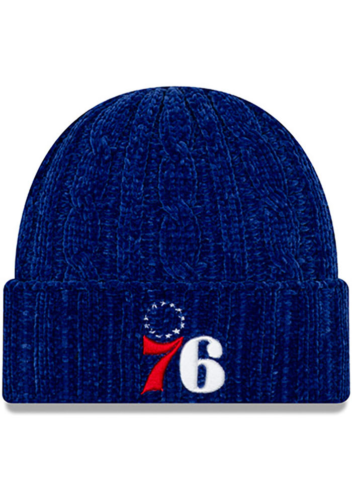 New Era Philadelphia 76ers Blue Velour Cuff Womens Knit Hat
