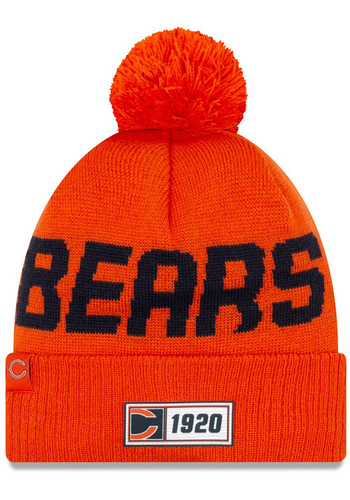 New Era Chicago Bears Orange 2019 Reverse JR Road Sport Youth Knit Hat