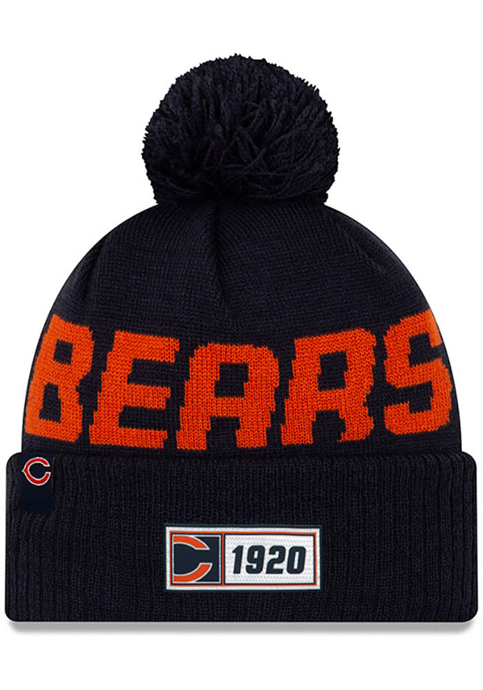 New Era Chicago Bears Navy Blue 2019 Official Road Sport Mens Knit Hat