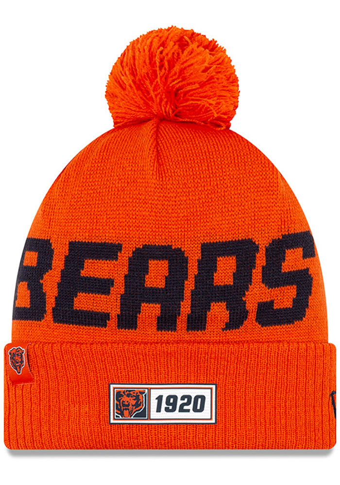 New Era Chicago Bears Orange Historic 2019 Reverse Road Sport Mens Knit Hat