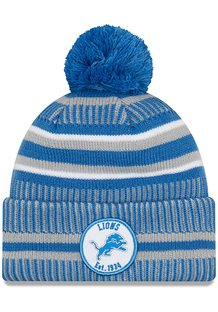 New Era Detroit Lions Blue 2019 Official Home Sport Mens Knit Hat