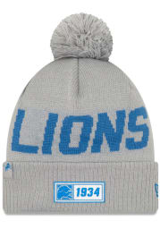 New Era Detroit Lions Grey 2019 Reverse Road Sport Mens Knit Hat