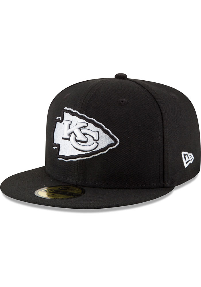 New Era Kansas City Chiefs Mens Black White 59FIFTY Fitted Hat
