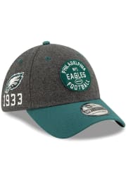 New Era Philadelphia Eagles Grey JR 2019 Official Sideline Home 39THIRTY Youth Flex Hat