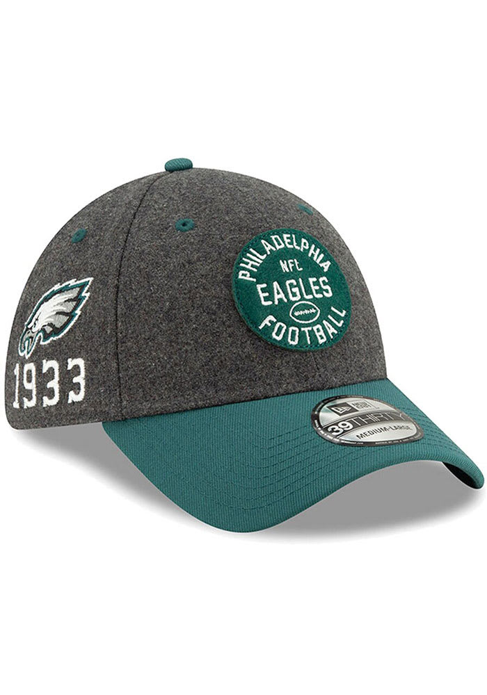 New Era Philadelphia Eagles Grey JR 2019 Official Sideline Home 39THIRTY Youth Flex Hat