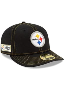 New Era Pittsburgh Steelers Mens Black 2019 Official Sideline Road LP59FIFTY Fitted Hat